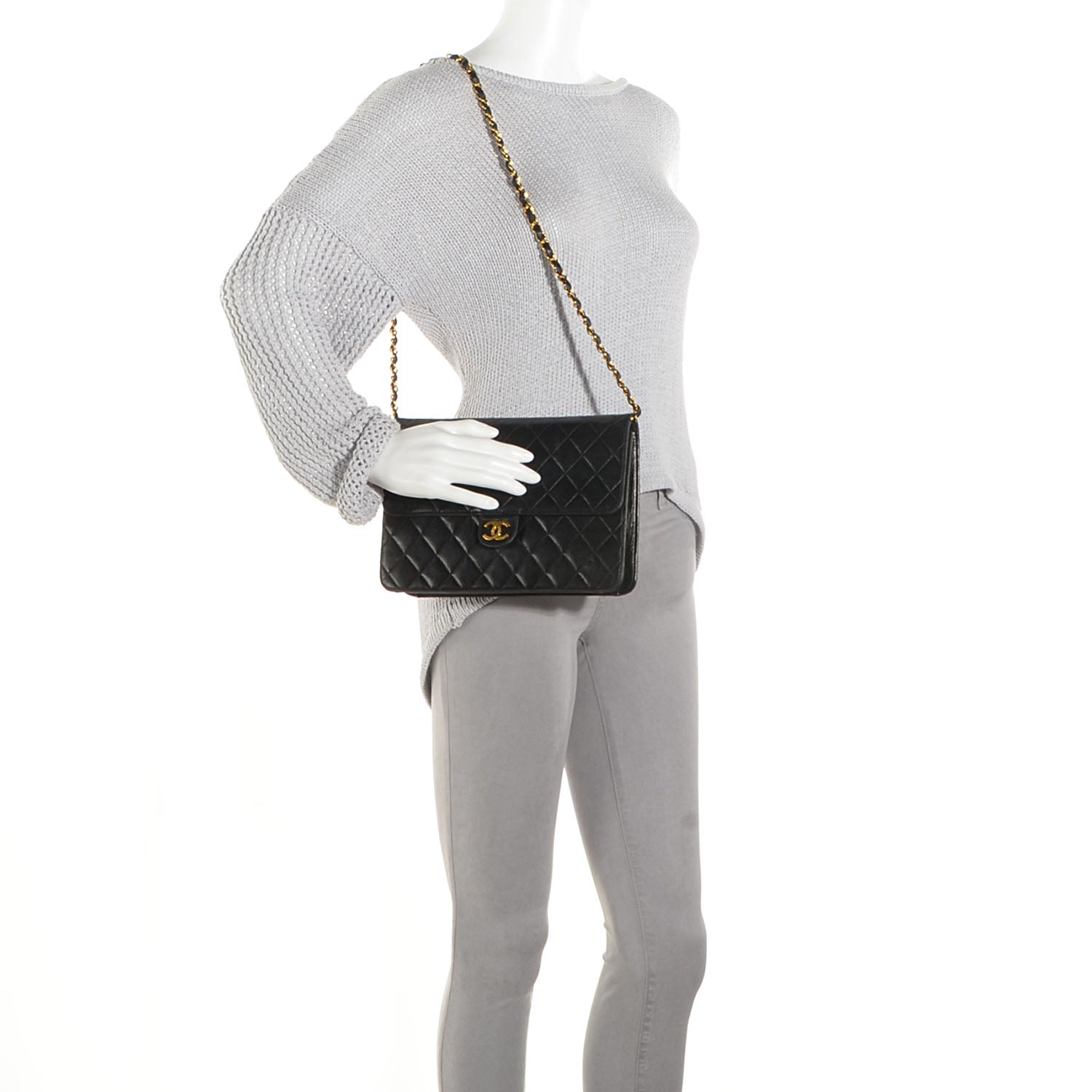Chanel Lambskin Medium Single Flap Black 2 of 10