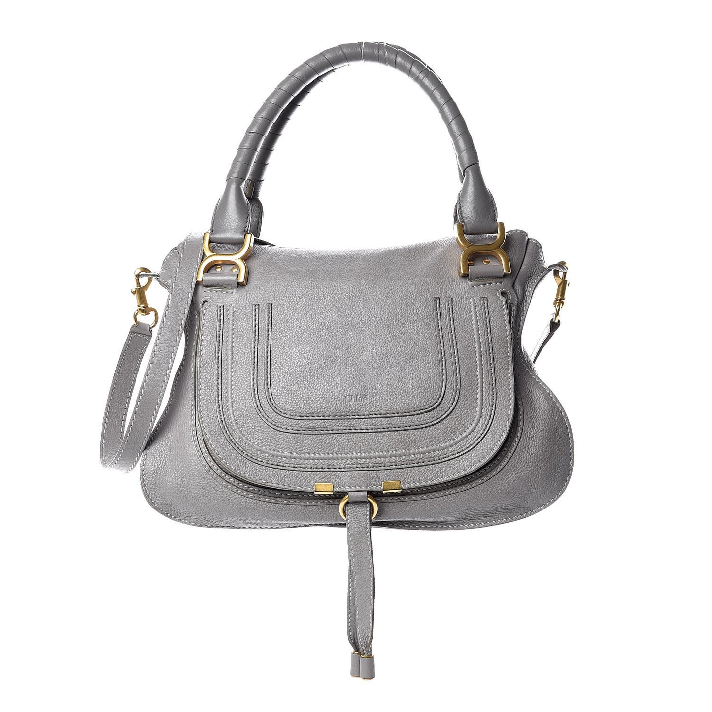 Calfskin Medium Marcie Satchel Cashmere Grey