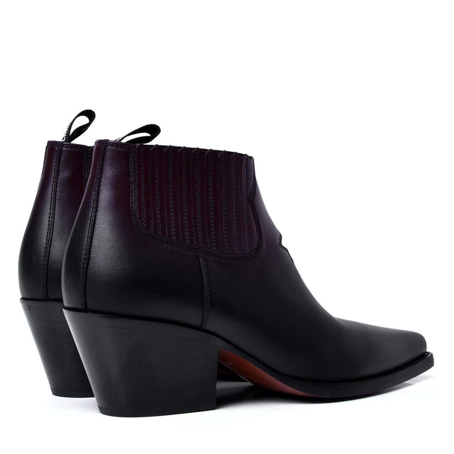 Matte Calfskin Ombre L.A. Ankle Boots 39 Black Rouge