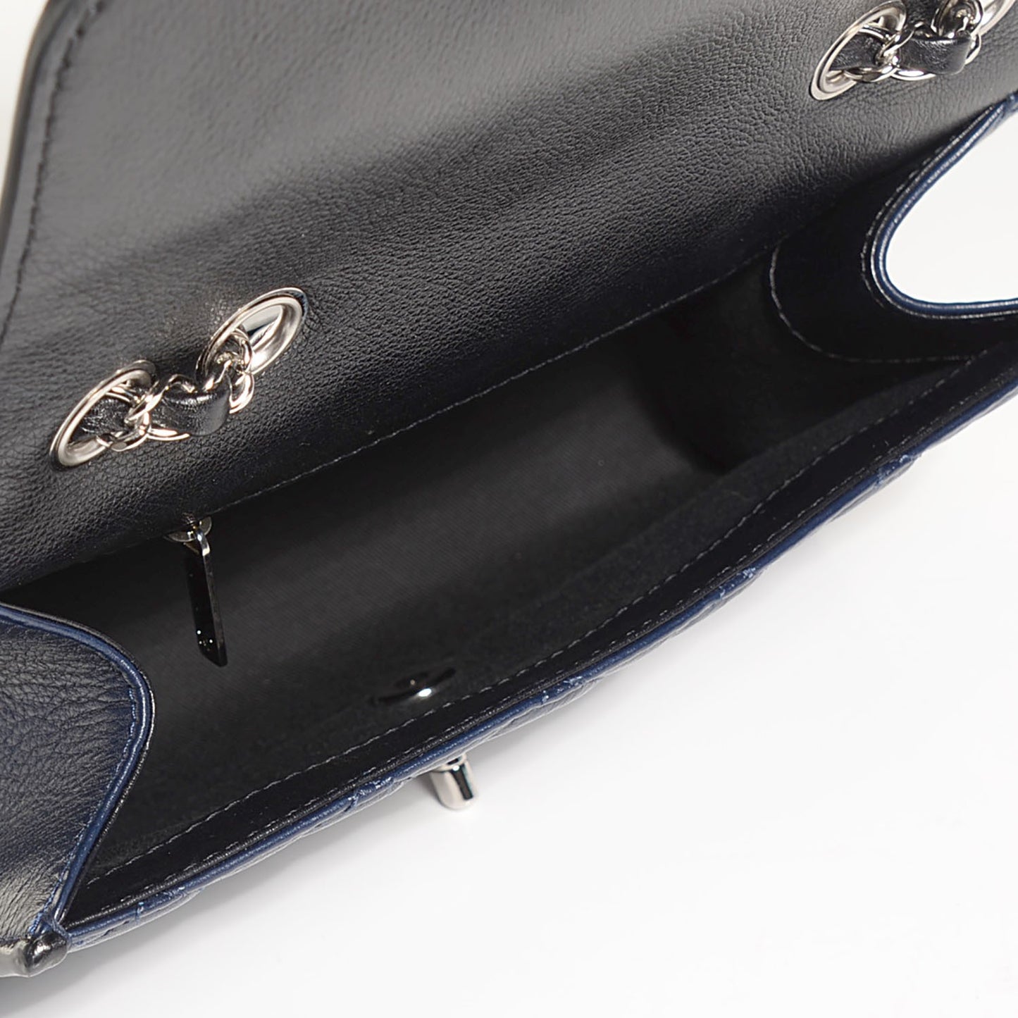 Calfskin Quilted Medium Flap Navy Black