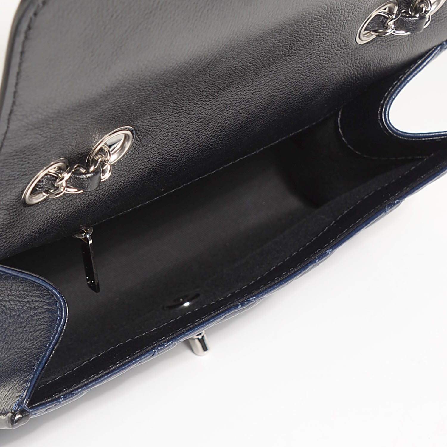 Chanel Calfskin Quilted Medium Flap Navy Black 5 of 8