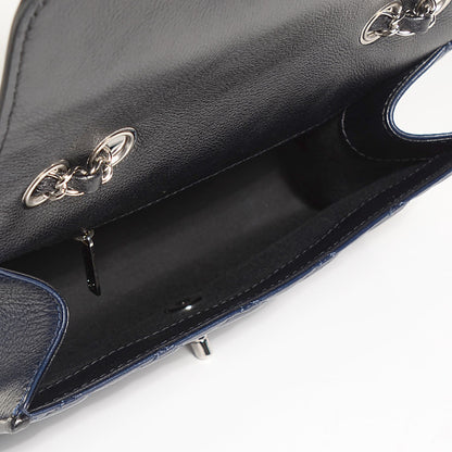 Chanel Calfskin Quilted Medium Flap Navy Black 5 of 8