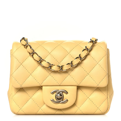 Chanel Lambskin Quilted Mini Square Flap Light Yellow 1 of 10