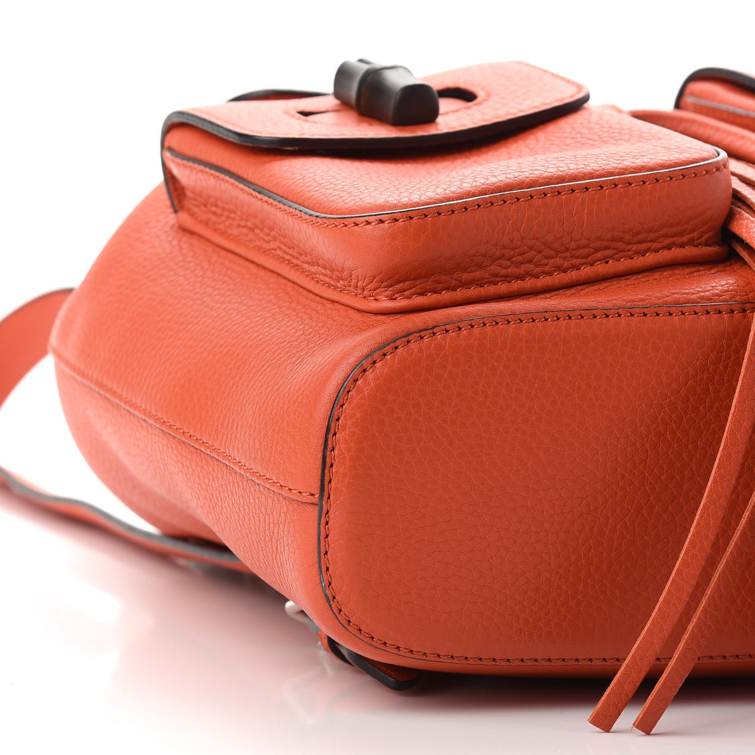 Gucci Cellarius Calfskin Medium Bamboo Backpack New Dark Orange 8 of 10