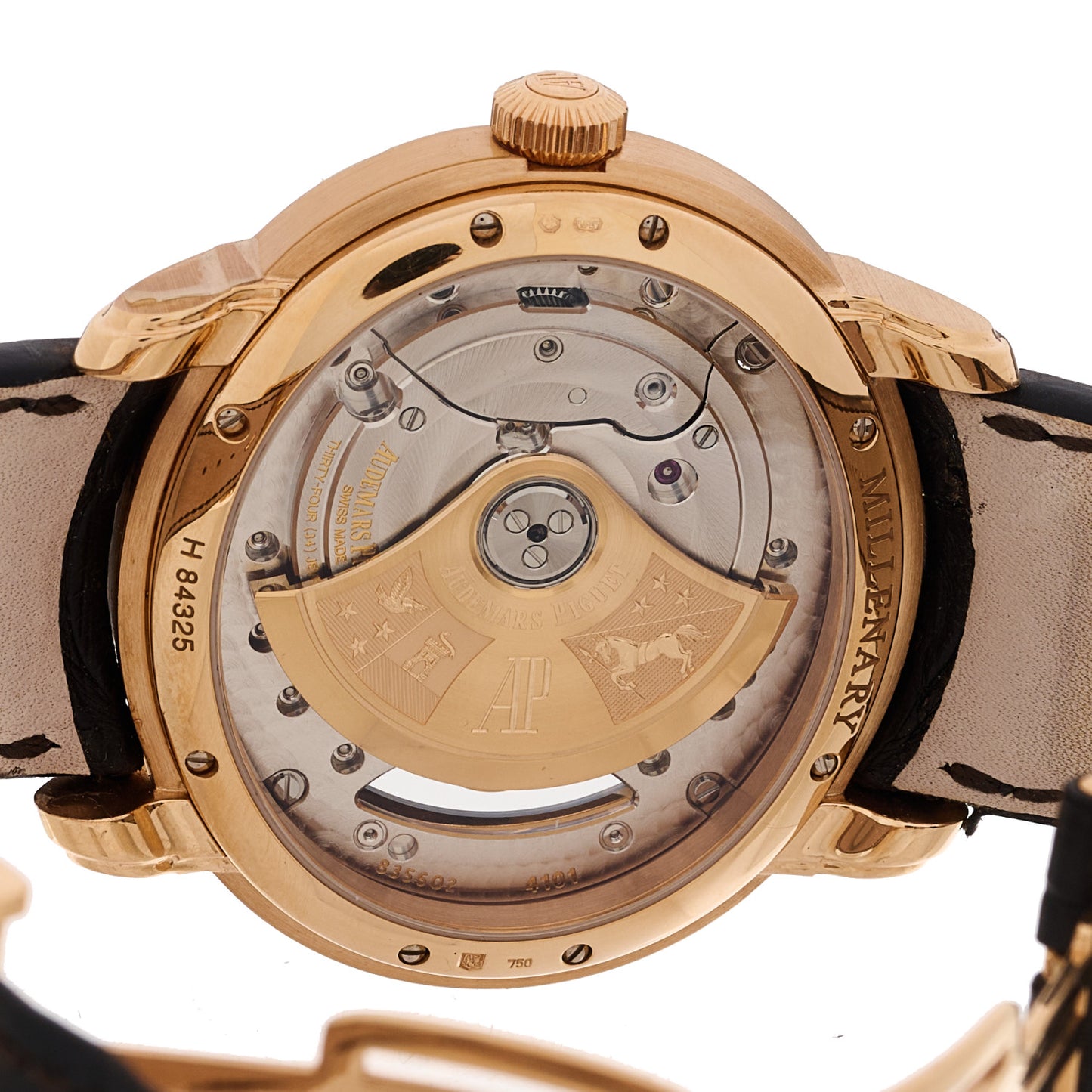 18K Rose Gold Alligator 47mm Millenary 4101 Automatic Watch Silver 15350OR.OO.D093CR.01