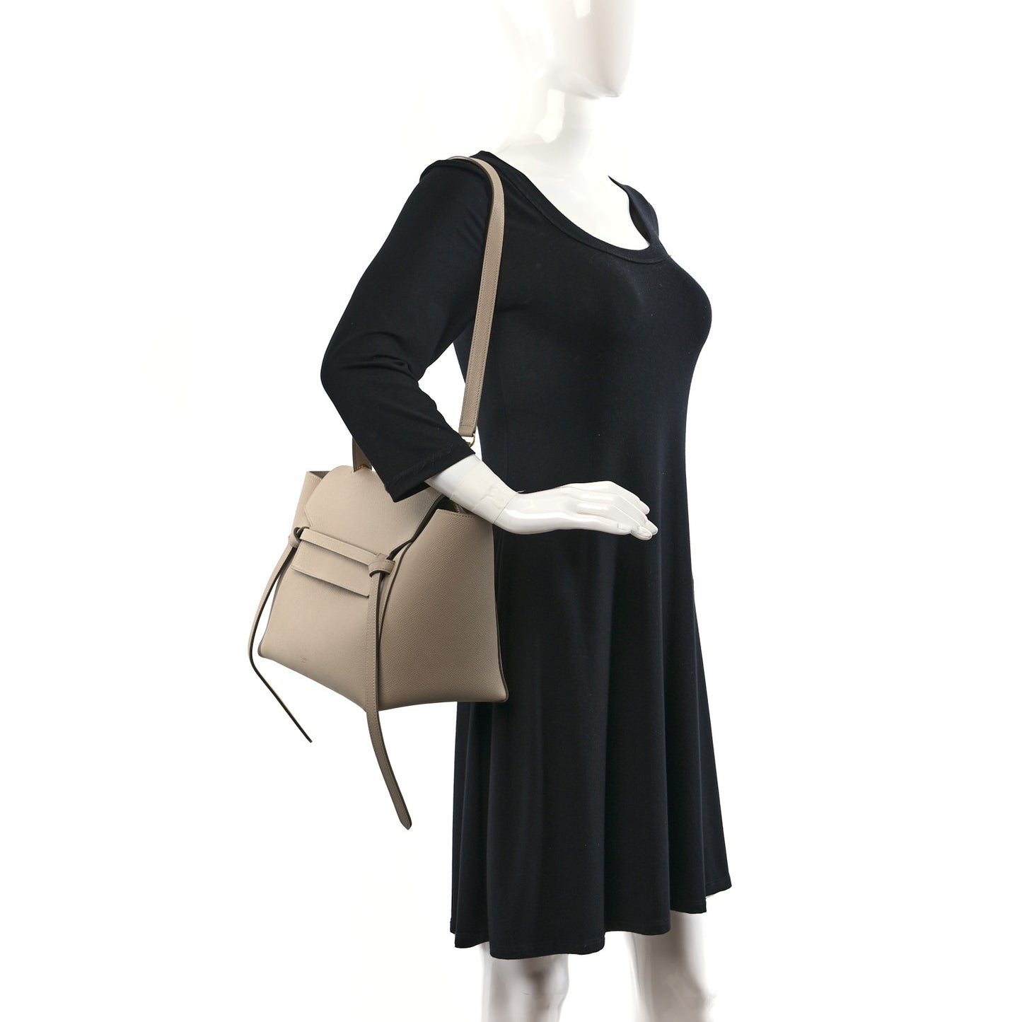 Grained Calfskin Mini Belt Bag Light Taupe
