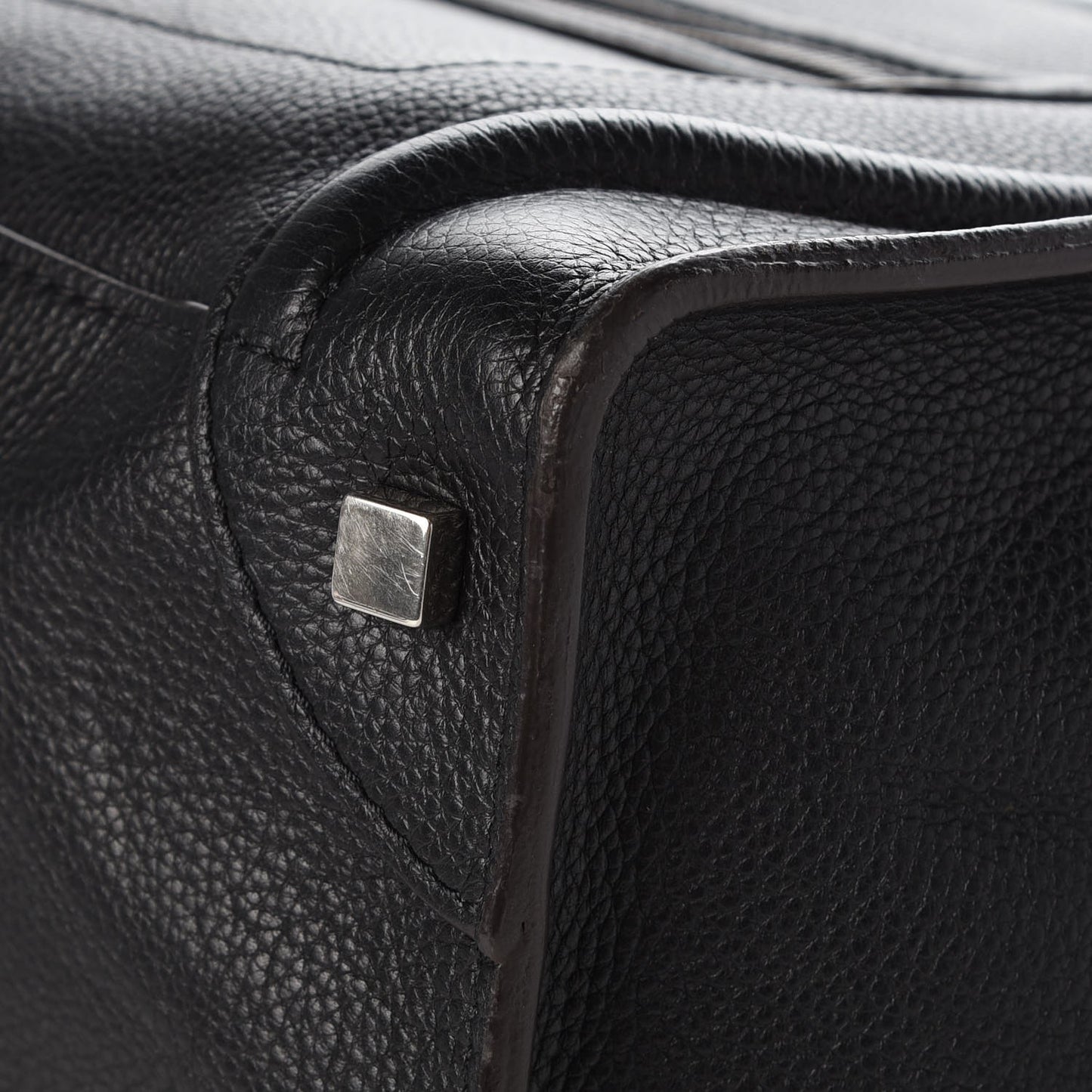 Drummed Calfskin Mini Luggage Black