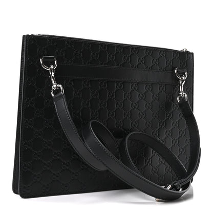 Gucci Guccissima Signature Messenger Bag Black 3 of 10