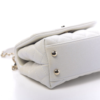 Chanel Iridescent Caviar Quilted Extra Mini Coco Handle Flap White 9 of 11
