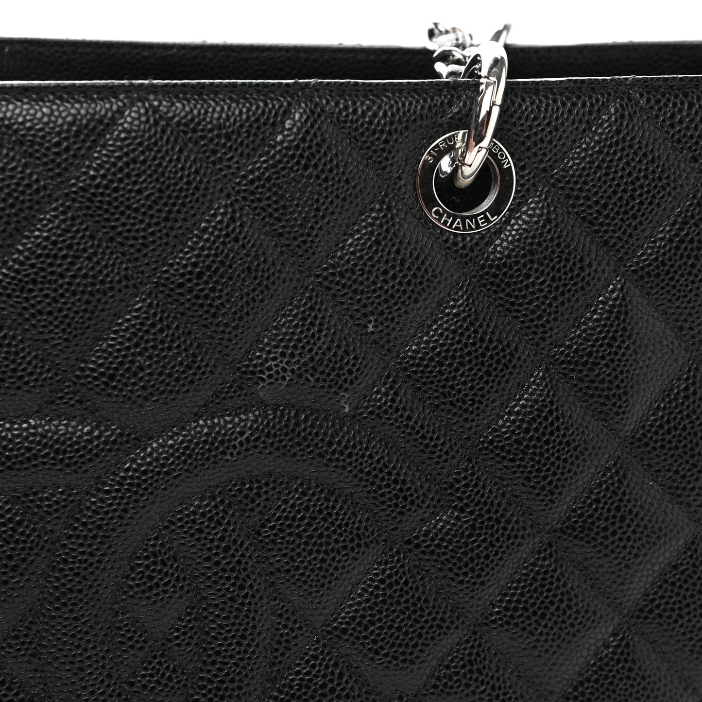 Caviar Quilted Grand Shopping Tote GST Black