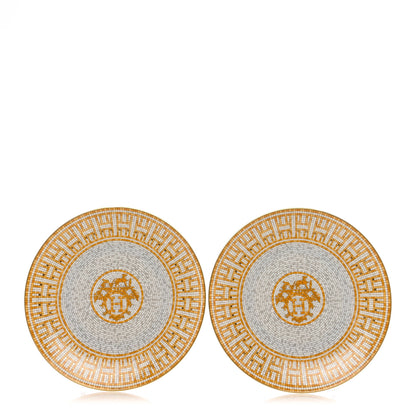 Hermes Porcelain Mosaique au 24 Dessert Plate Set of 2 1 of 6