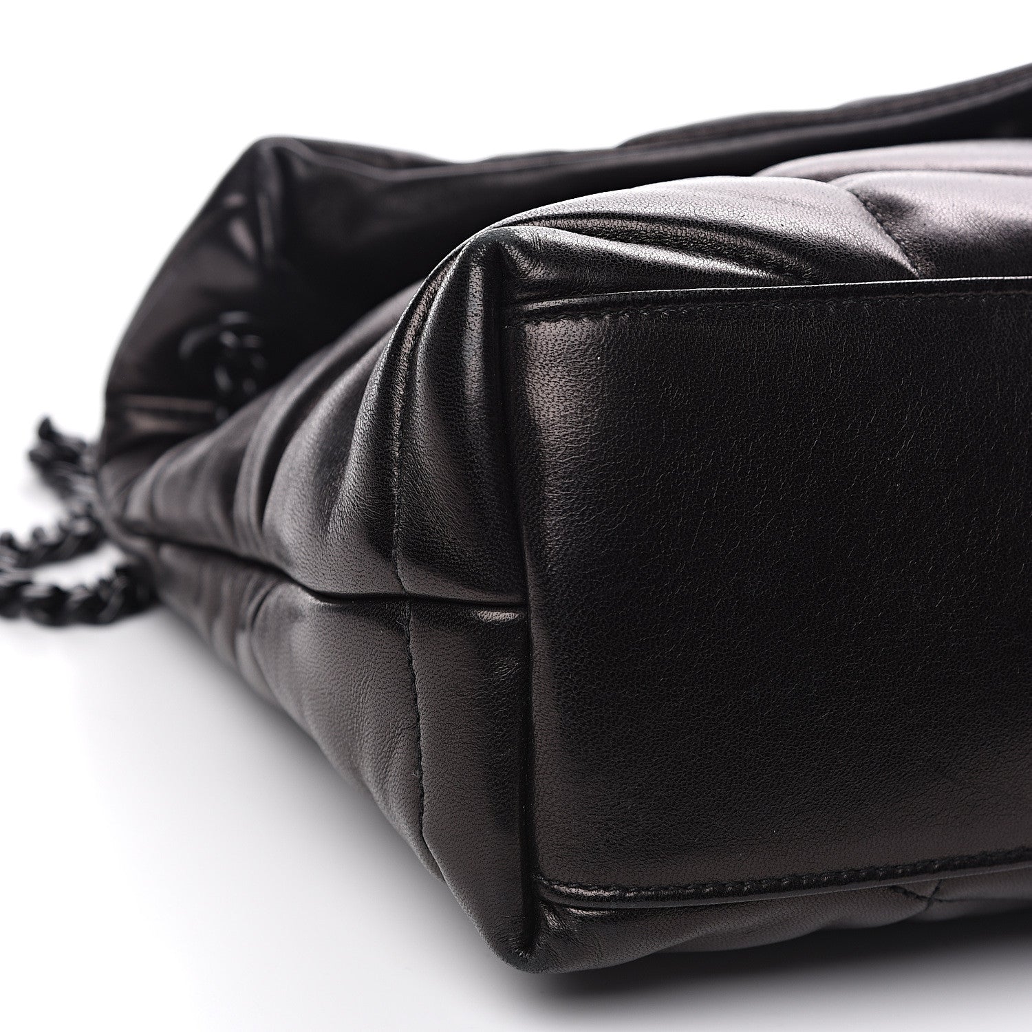 Saint Laurent Lambskin Quilted Small Loulou Puffer Monogram Chain Satchel Black 7 of 11