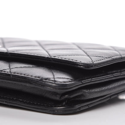 Chanel Lambskin Quilted Wallet On Chain WOC Black 12 of 18
