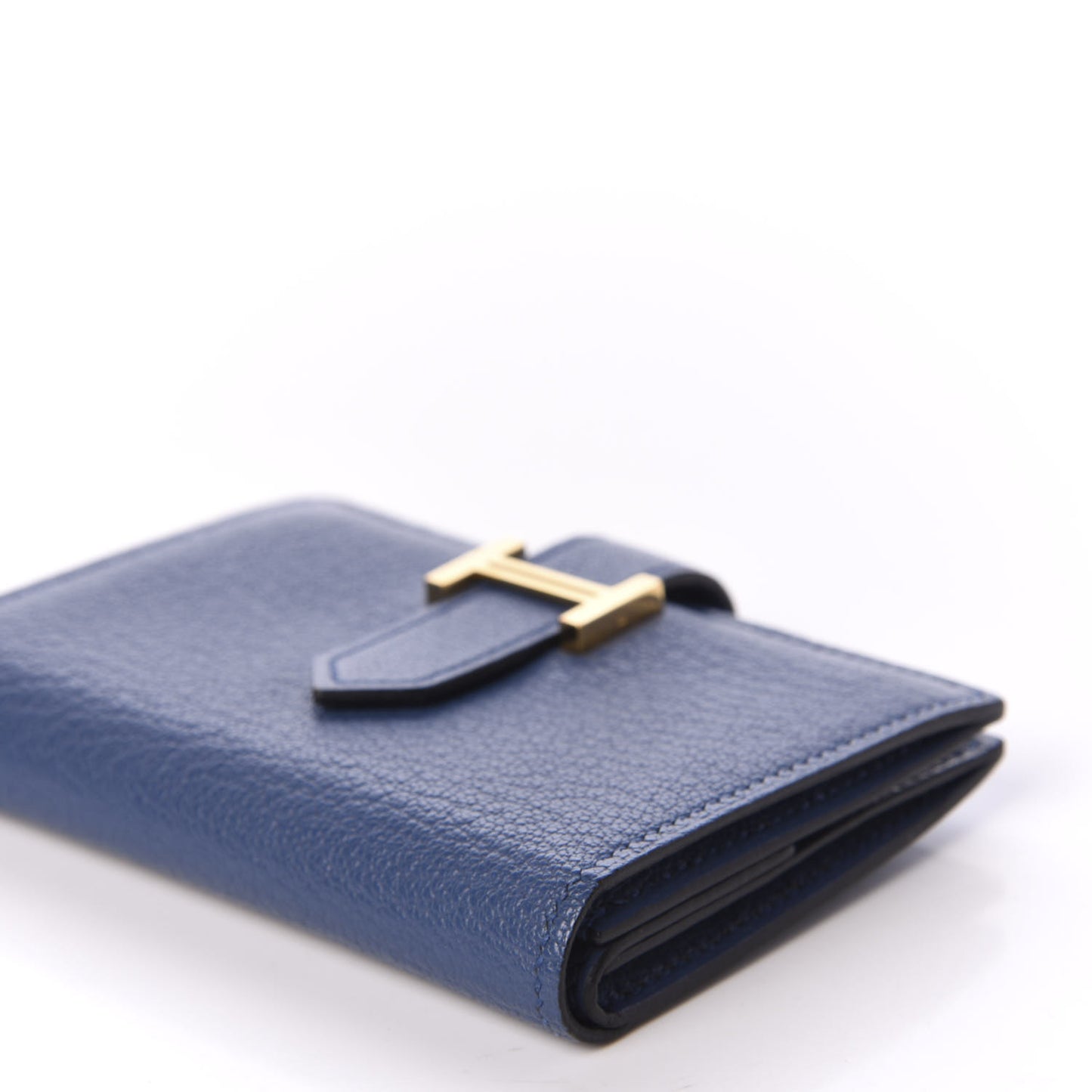 Chevre Mysore Mini Bearn Wallet Bleu Agate