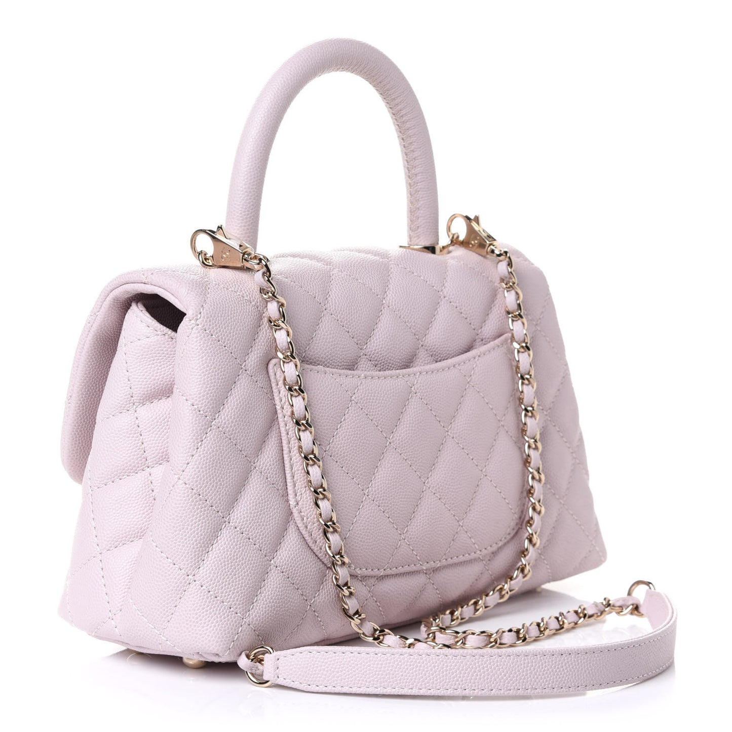 Caviar Quilted Mini Coco Handle Flap Lilas Lilac