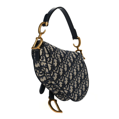 Christian Dior Oblique Mini Saddle Bag Blue 3 of 11