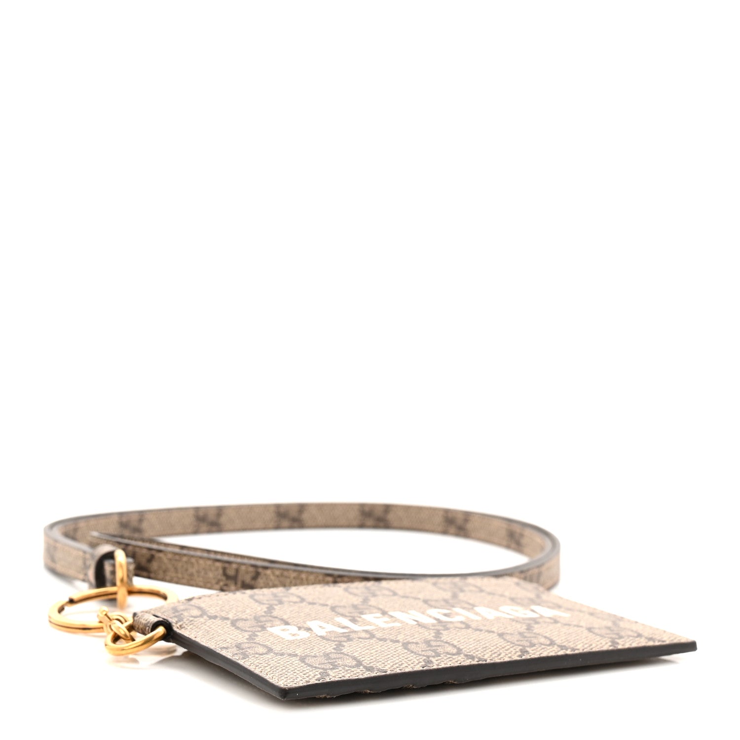 Gucci X BALENCIAGA GG Supreme Monogram Logo Card Case With Strap
