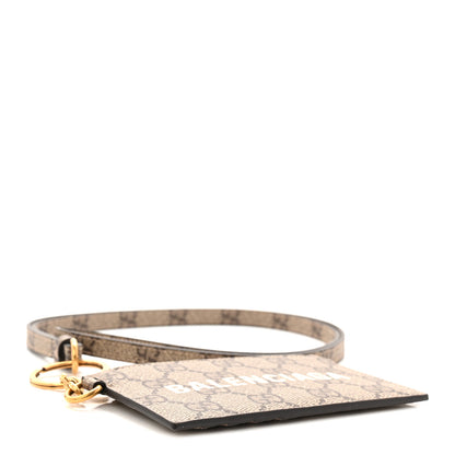 Gucci X BALENCIAGA GG Supreme Monogram Logo Card Case With Strap Beige Ebony 4 of 6