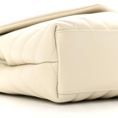 Saint Laurent Calfskin Y Quilted Monogram Small Loulou Chain Satchel Crema Soft 9 of 13