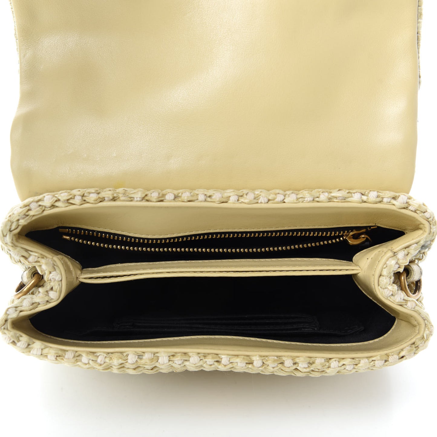 Raffia Monogram Toy Loulou Chain Satchel Naturale