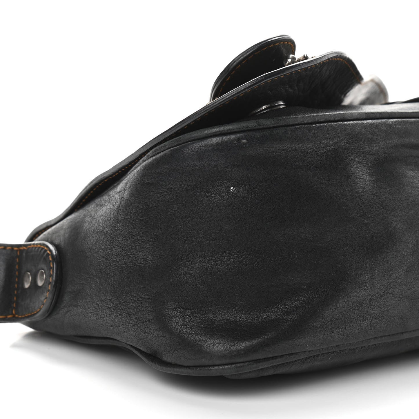 Calfskin Mini Gaucho Crossbody Bag Black