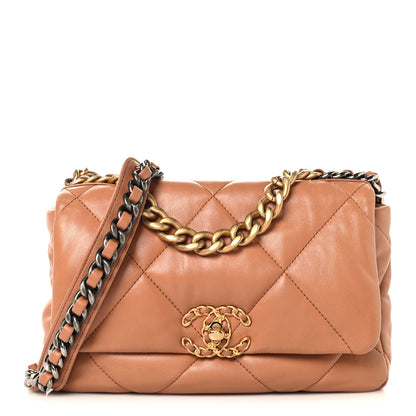 Chanel Lambskin Quilted Medium Chanel 19 Flap Brown 1 of 10