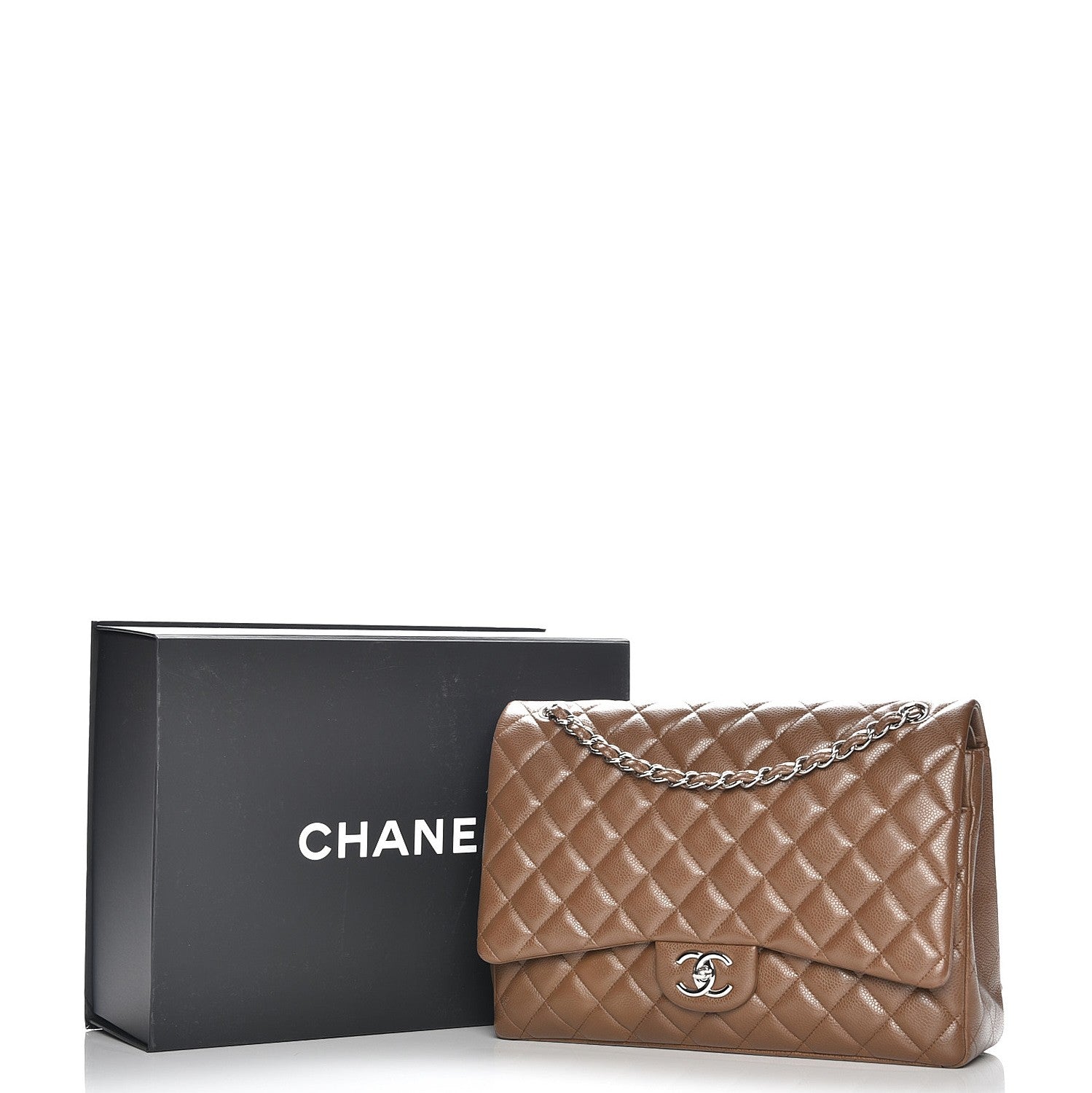 Chanel Caviar Quilted Maxi Double Flap Brown 9 of 9