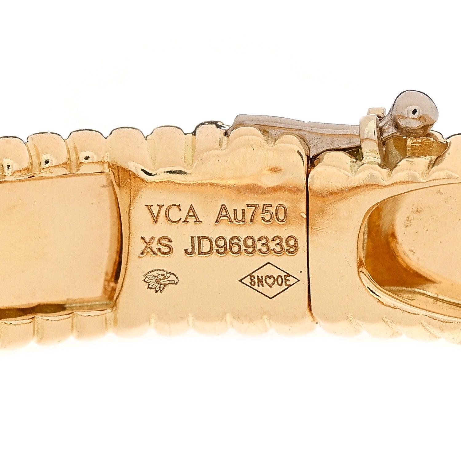 Van Cleef & Arpels 18K Yellow Gold Perlee Signature Bangle Bracelet XS 3 of 4