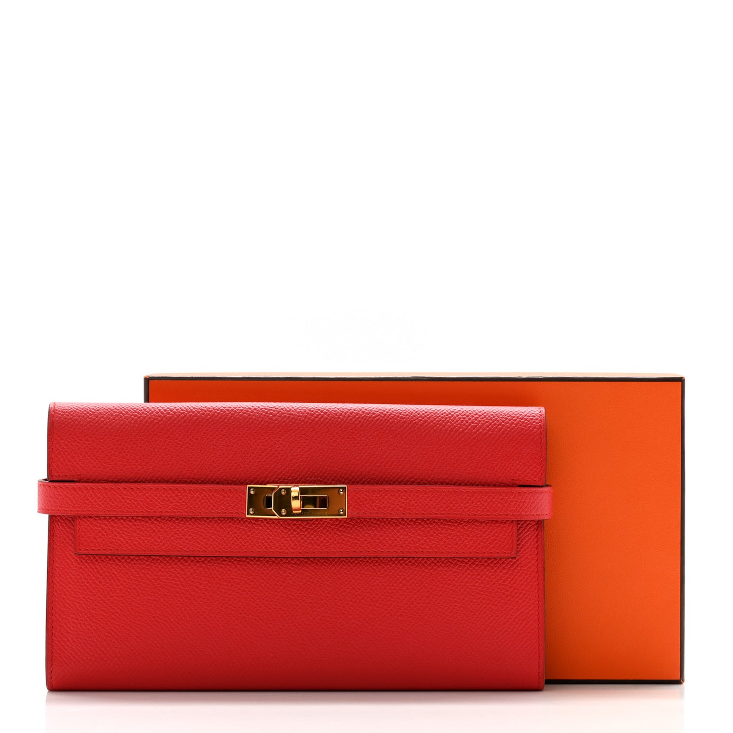 Epsom Kelly Longue Wallet Rouge Tomate