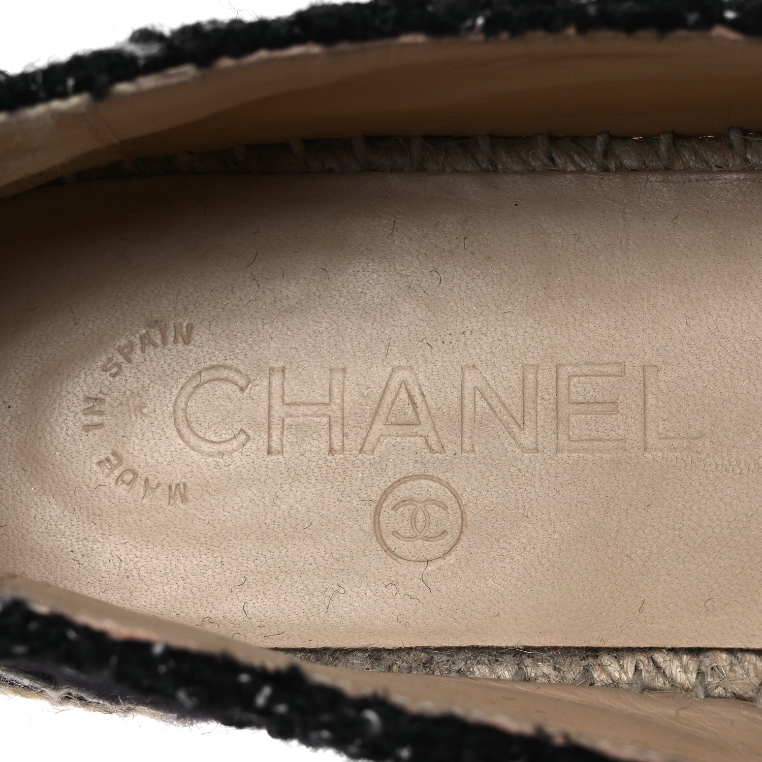 Chanel Metallic Lambskin Tweed CC Espadrilles 39 Black Silver 9 of 10