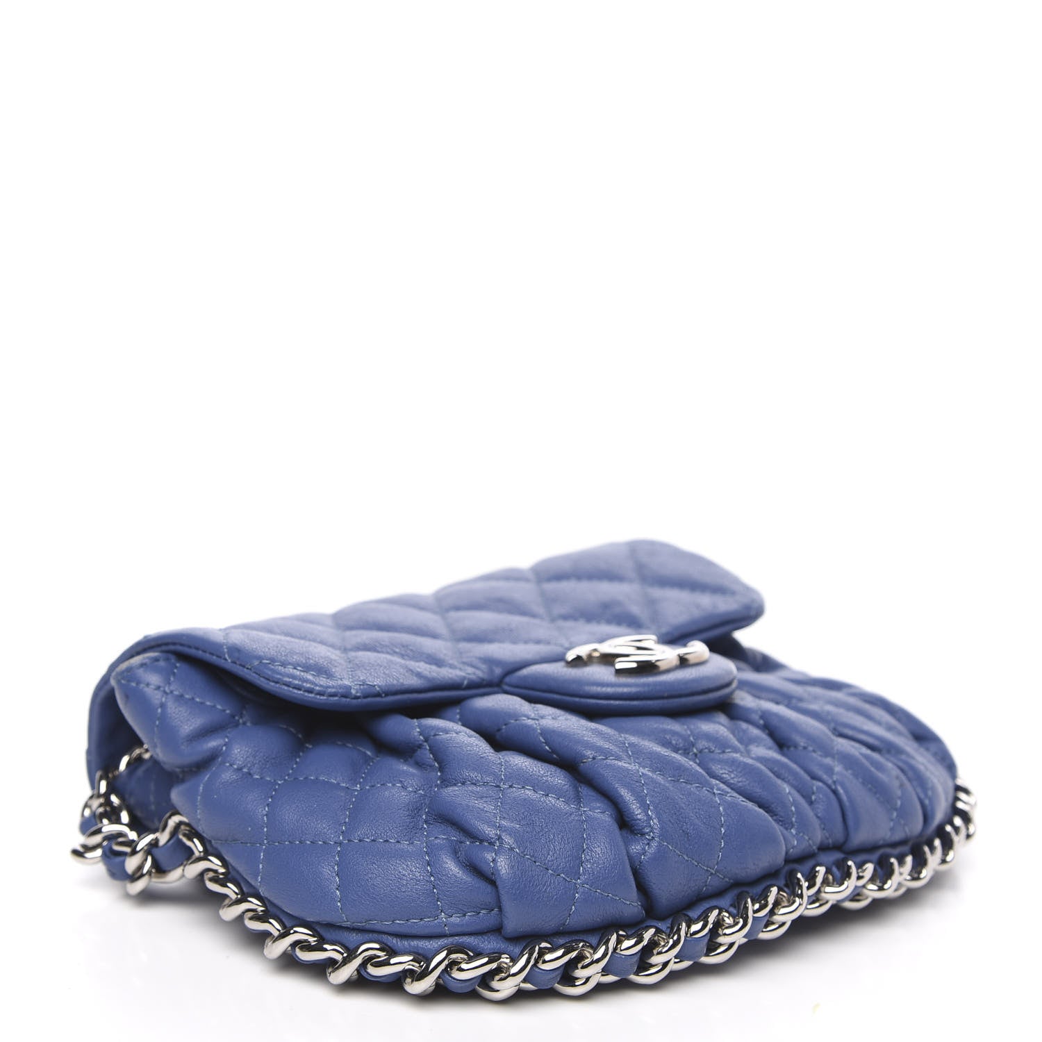 Chanel Washed Lambskin Quilted Mini Chain Around Flap Blue 4 of 15