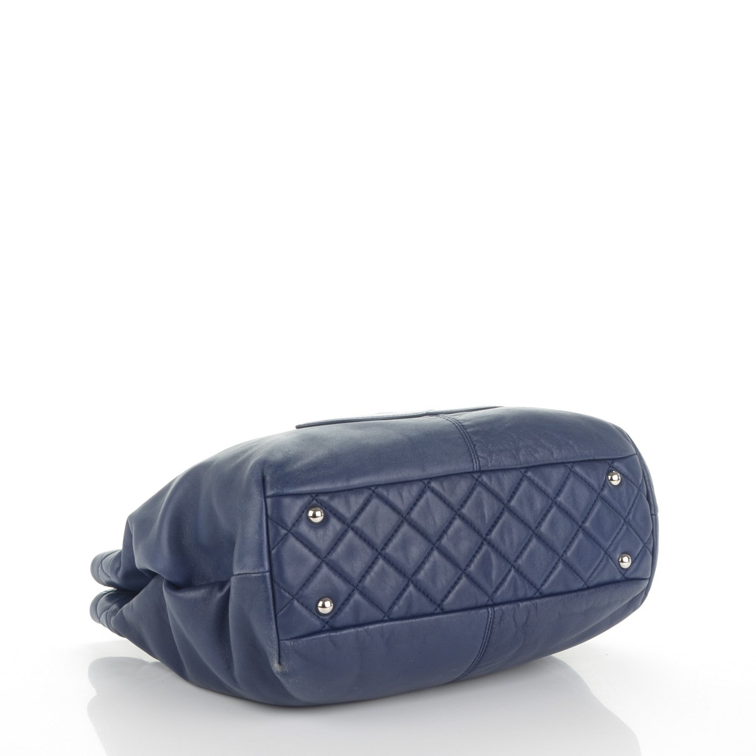 Chanel Lambskin Large Trianon Tote Blue 4 of 7