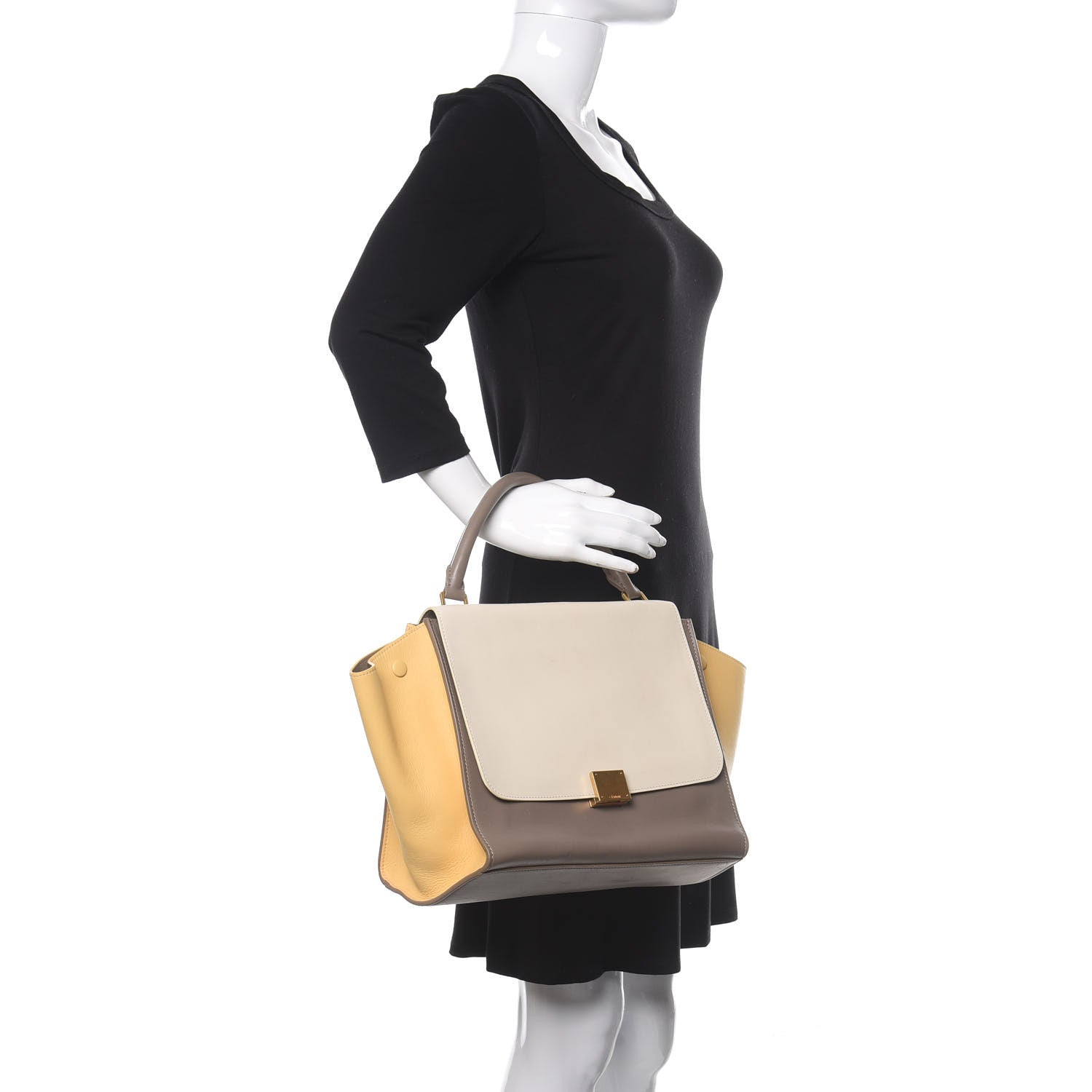 Celine Smooth Calfskin Medium Tri-Color Trapeze Butter 2 of 16
