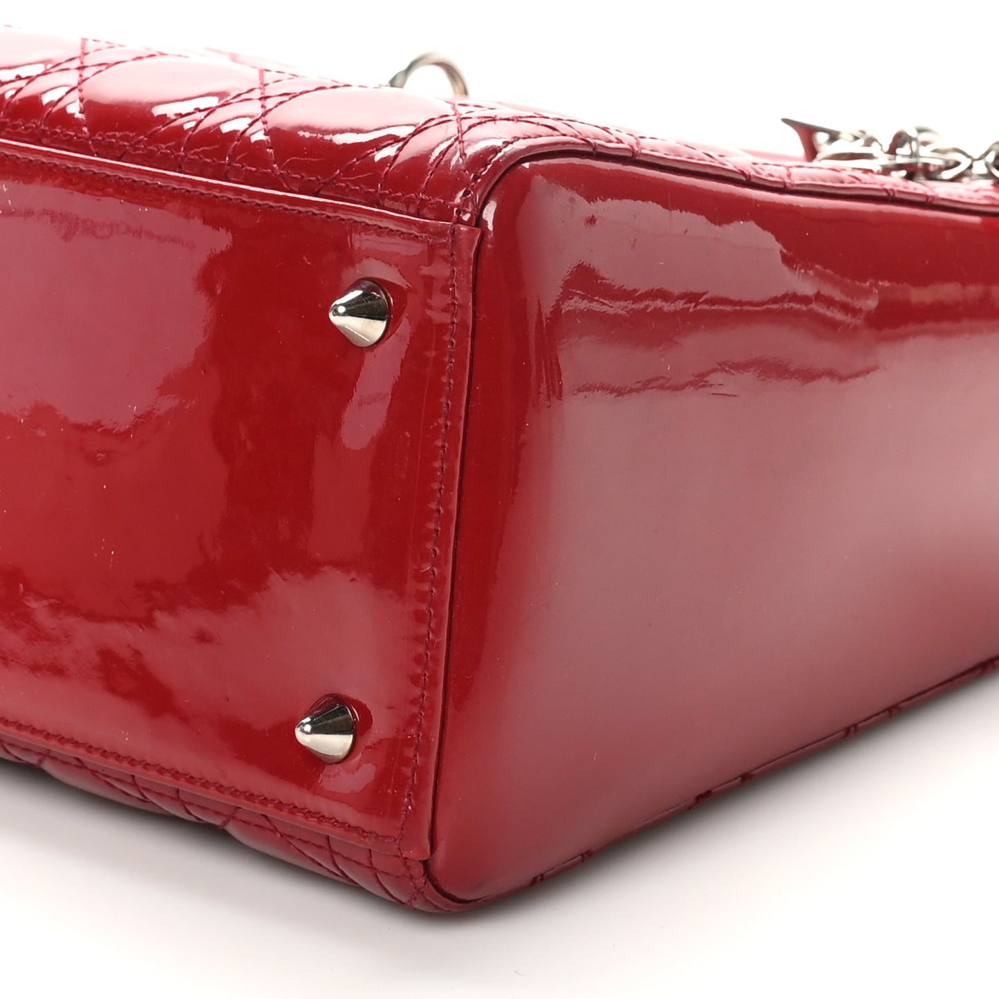 Patent Cannage Medium Lady Dior Red