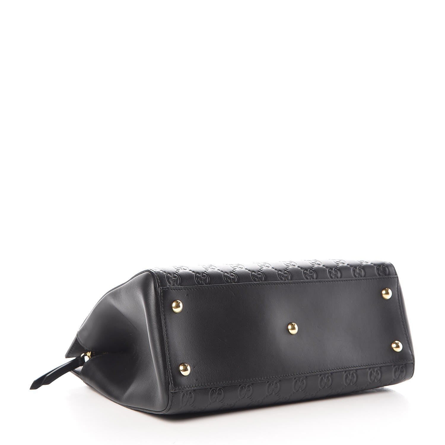 Gucci Guccissima Signature Medium Shoulder Tote Bag Black 4 of 7