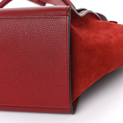 Celine Drummed Calfskin Suede Small Trapeze Merlot 7 of 8