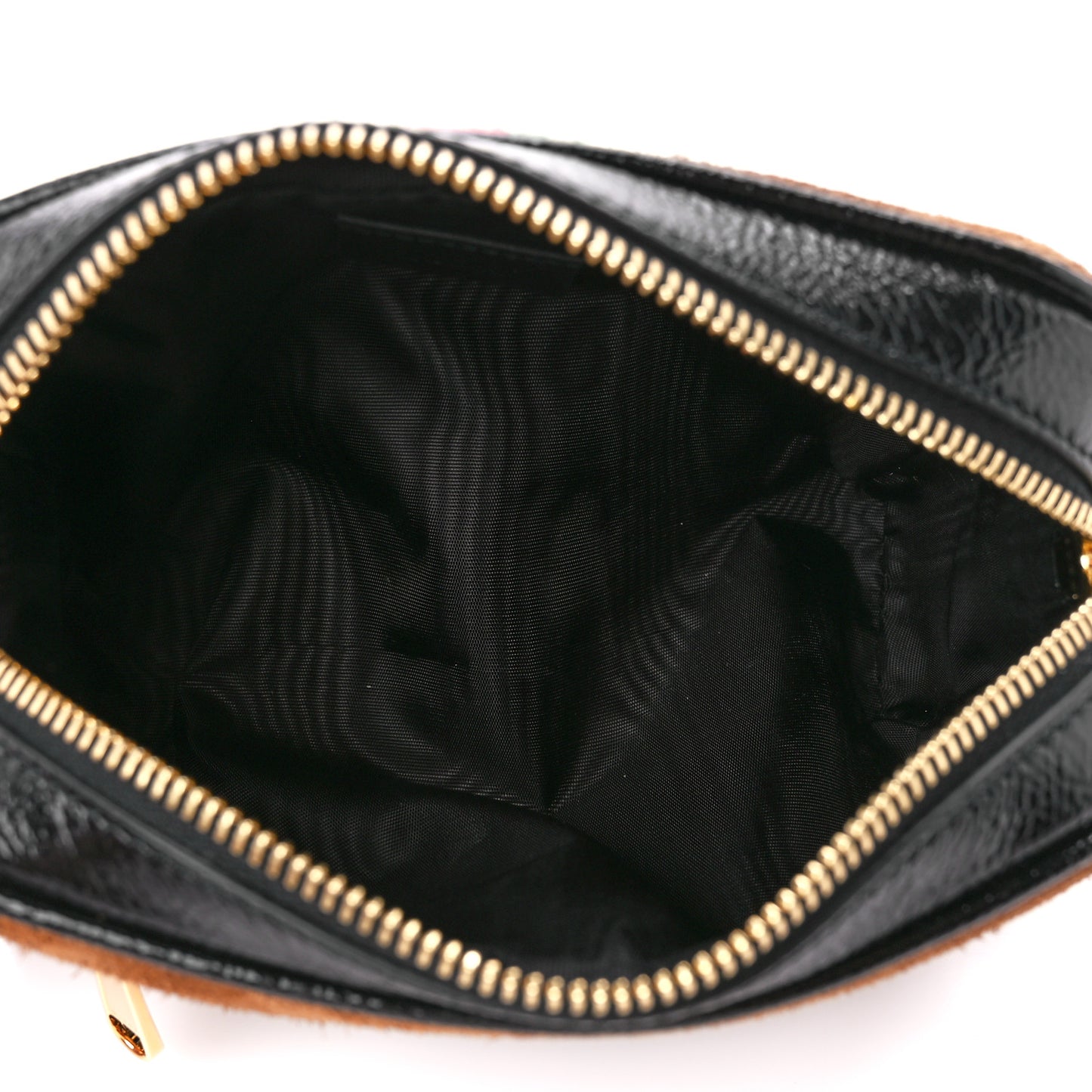 Suede Patent Web Mini Ophidia Shoulder Bag Nocciola Black