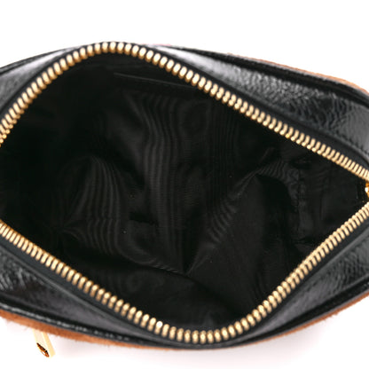 Gucci Suede Patent Web Mini Ophidia Shoulder Bag Nocciola Black 5 of 10