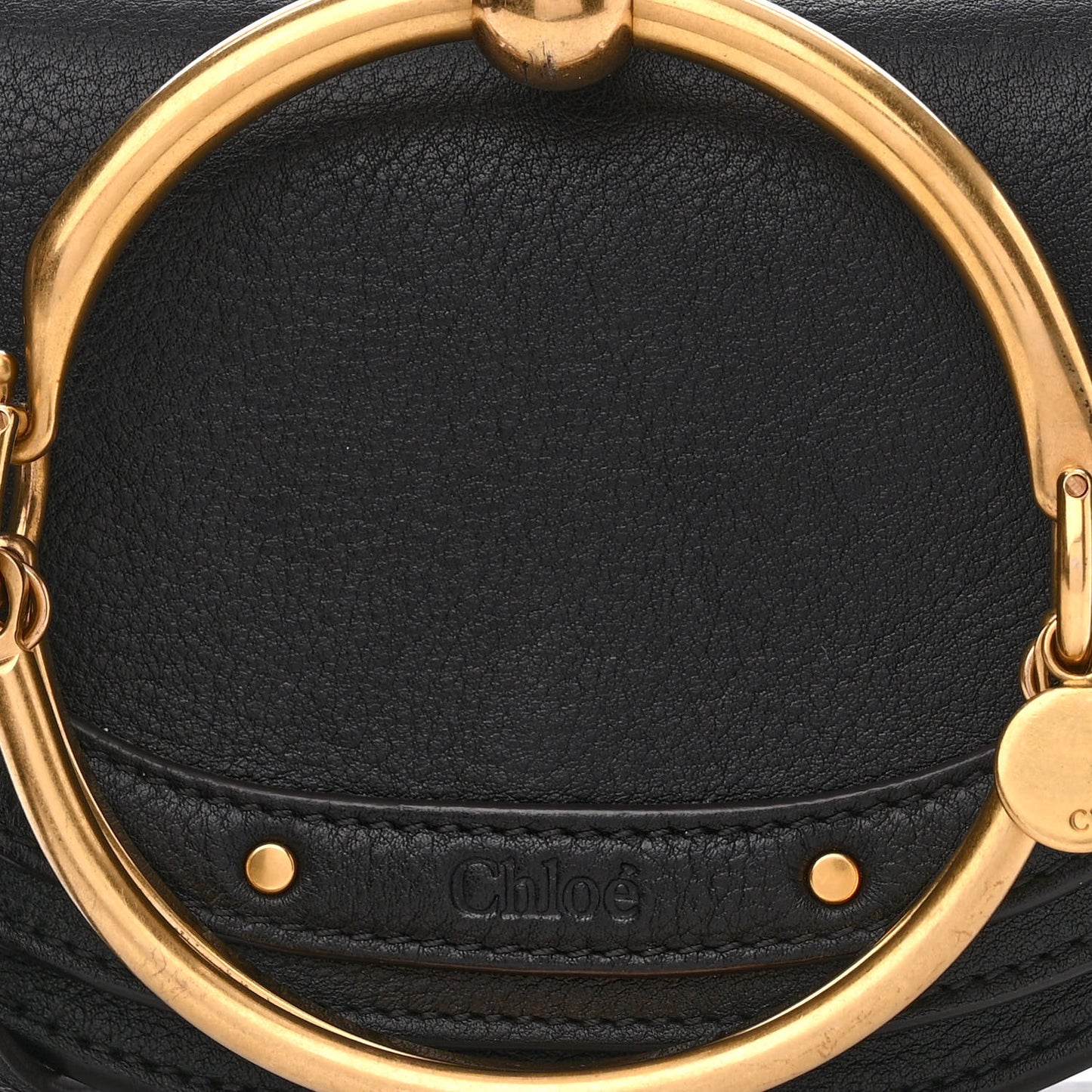 Calfskin Small Nile Bracelet Minaudiere Bag Black