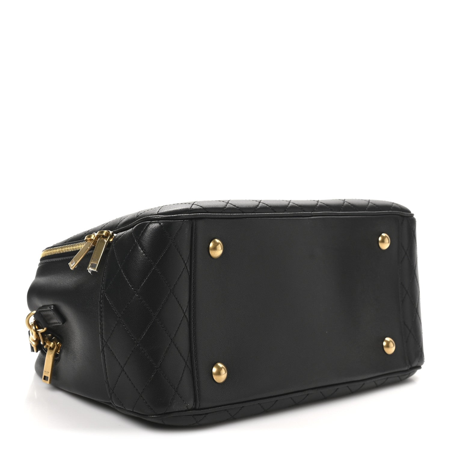 Saint Laurent Lambskin Lyia Quilted Duffle Bag Black 3 of 10