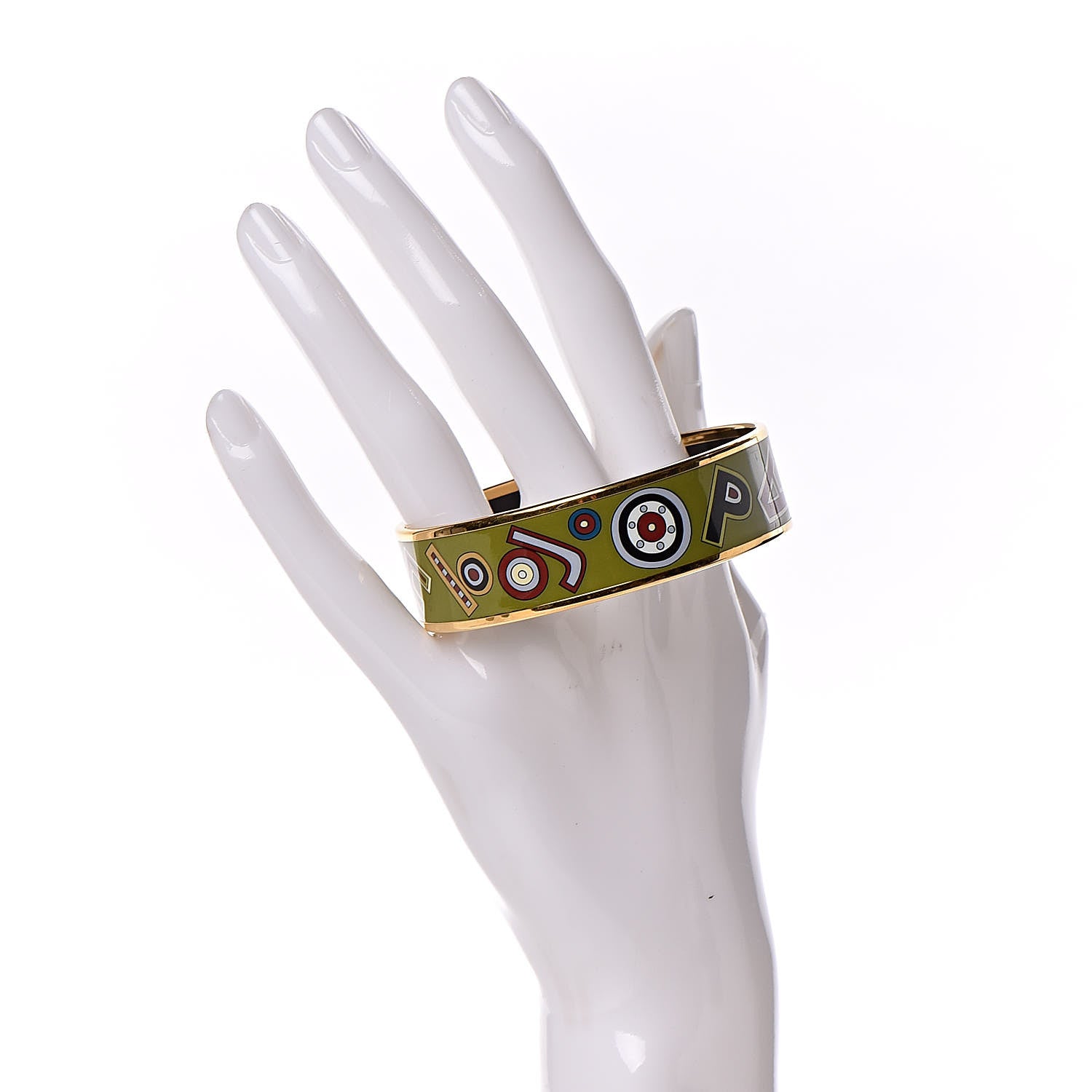 Hermes Enamel Printed Wide Tohu Bohu Bracelet 65 2 of 5