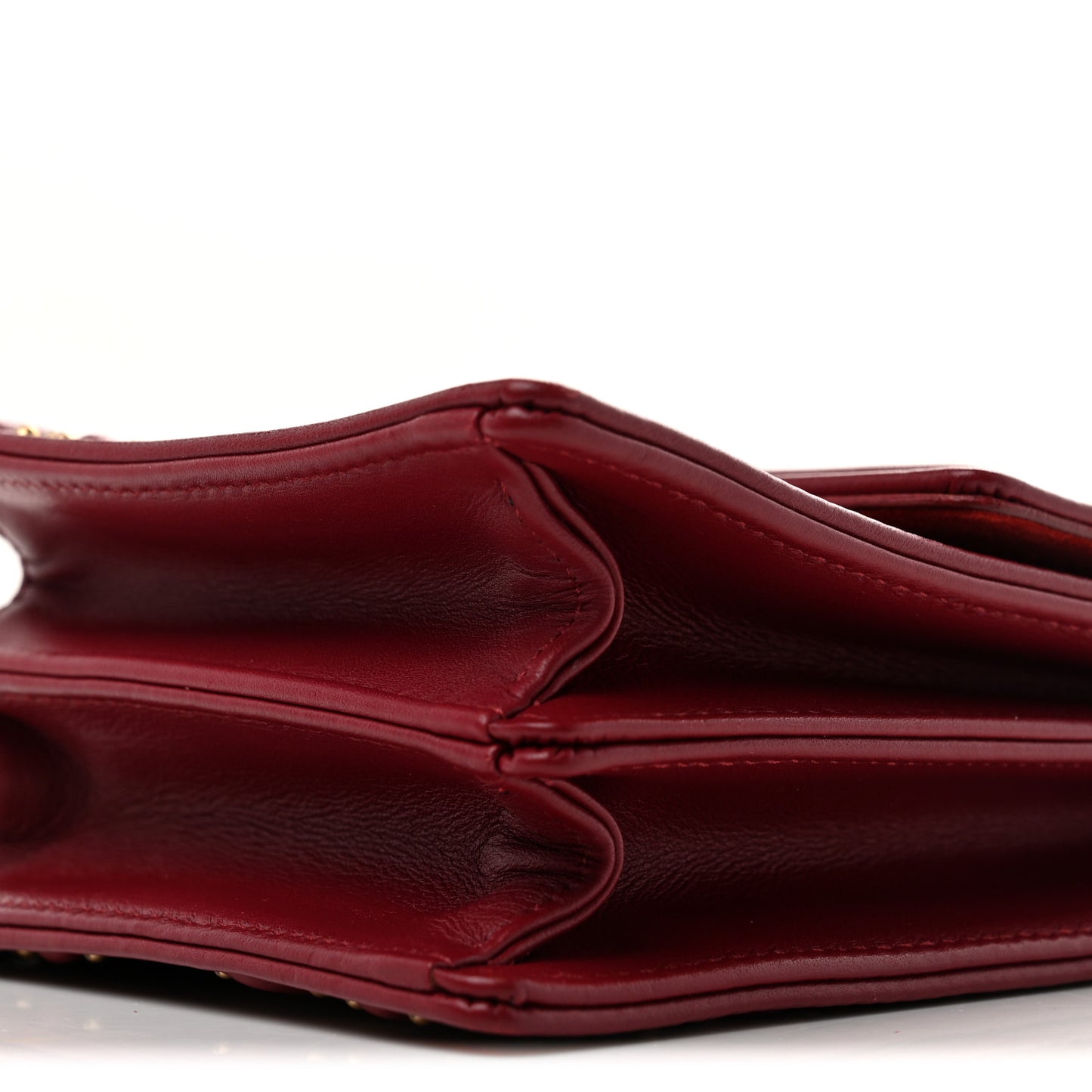 Lambskin Studded Vertical Diorama Spicy Red