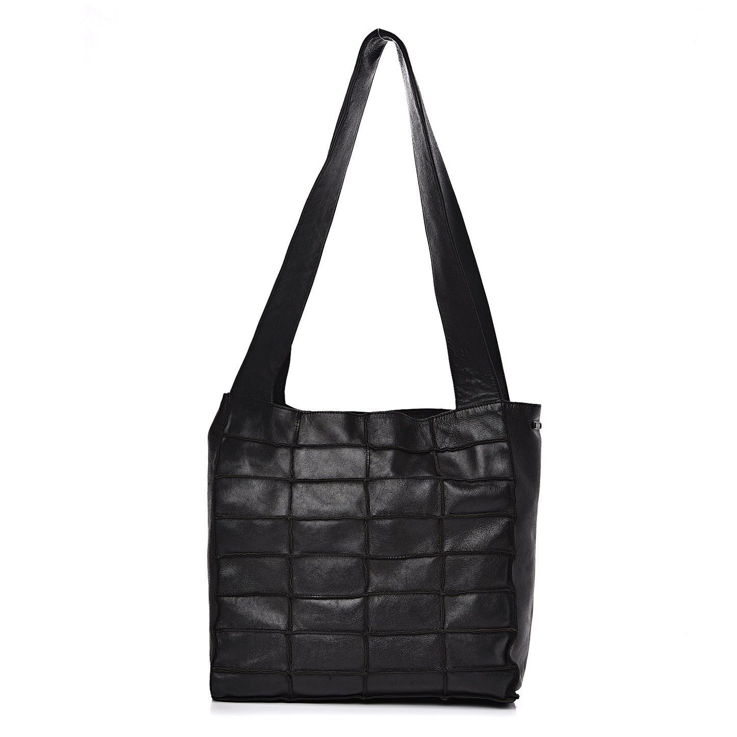 Lambskin Patchwork Shoulder Bag Black