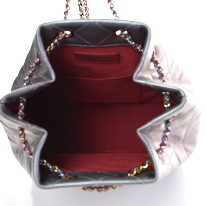 Chanel Iridescent Lambskin Calfskin Quilted Gabrielle Backpack Light Purple 5 of 8