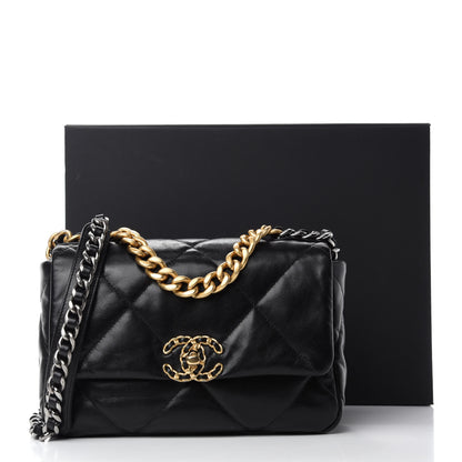 Chanel Goatskin Quilted Medium Chanel 19 Flap Black 11 of 11
