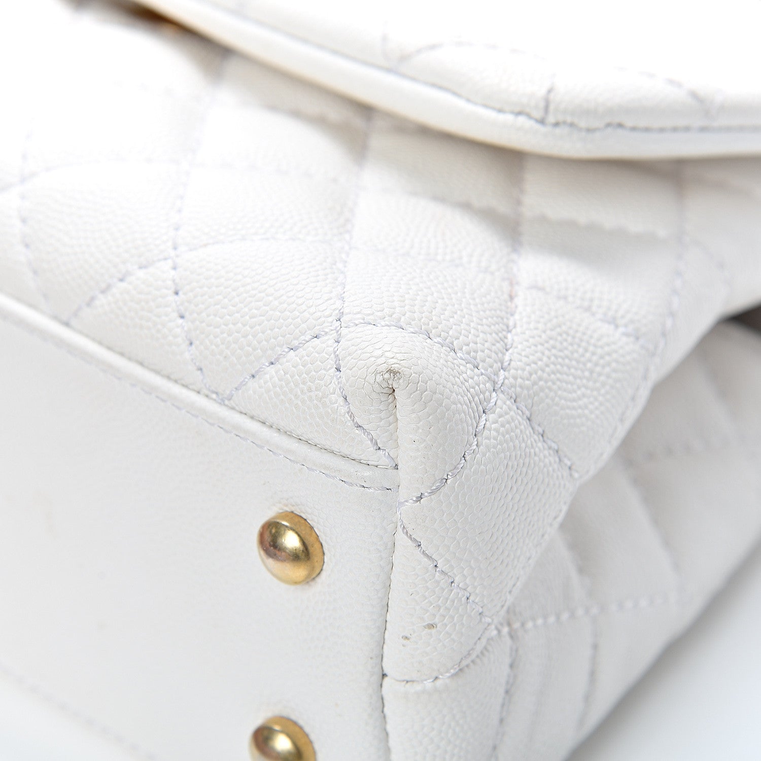 Chanel Caviar Lizard Quilted Mini Coco Handle Flap White 9 of 15