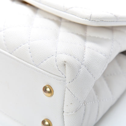 Chanel Caviar Lizard Quilted Mini Coco Handle Flap White 9 of 15