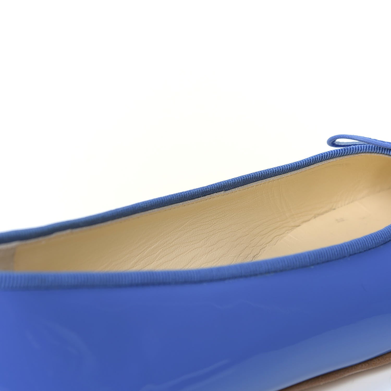 Chanel Patent Calfskin CC Cap Toe Ballerina Flats 39 Blue 5 of 5