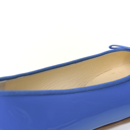 Chanel Patent Calfskin CC Cap Toe Ballerina Flats 39 Blue 5 of 5