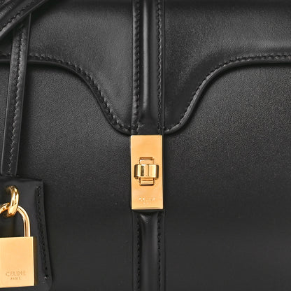 Celine Satinated Calfskin Mini 16 Top Handle Bag Black 8 of 10